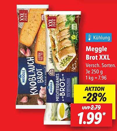 Meggle Brot XXL – Knoblauchbrot und Mediterranes Brot
