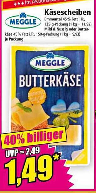 MEGGLE Butterkäse - Käsescheiben 125 g