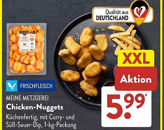 Meine Metzgerei Chicken-Nuggets, 1-kg-Packung