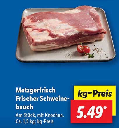 Metzgerfrisch Frischer Schweinebauch