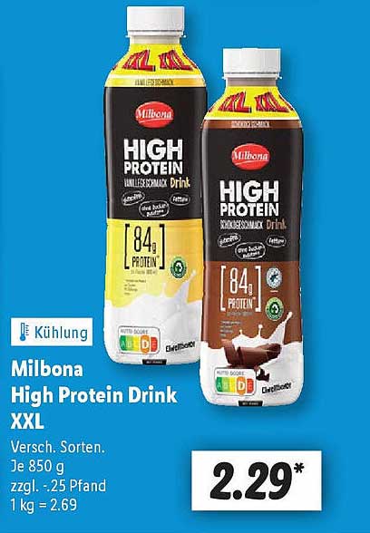 Milbona High Protein Drink XXL