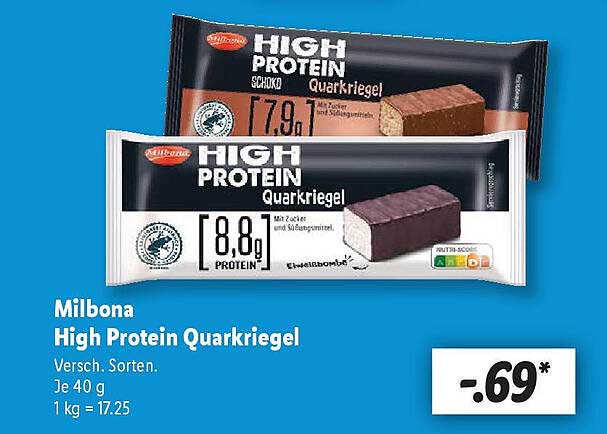 Milbona High Protein Quarkriegel - Verschiedene Sorten