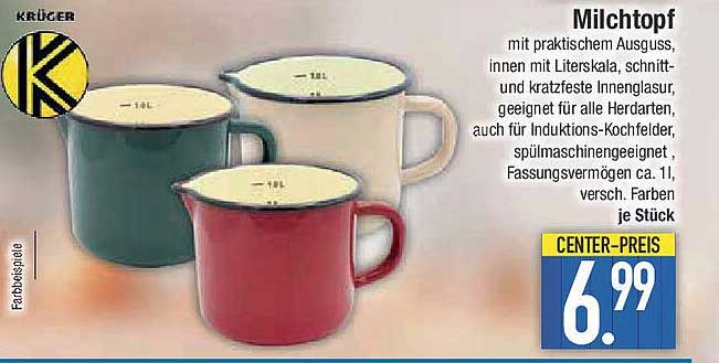 Milchtopf mit praktischem Ausguss von Krüger