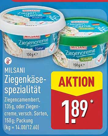 Milsani Ziegenkäse-Spezialität - Ziegencreme, versch. Sorten, 150 g