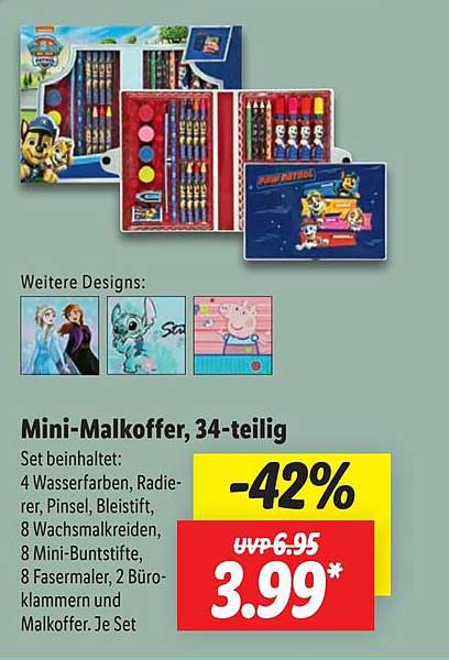 Mini-Malkoffer, 34-teilig