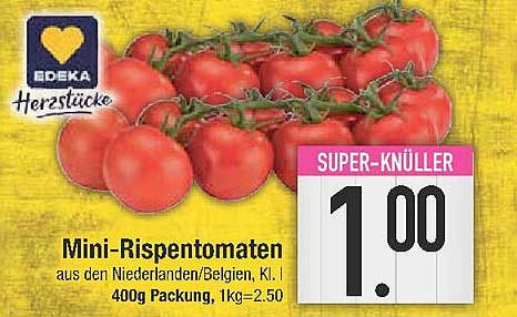 Mini-Rispentomaten aus den Niederlanden/Belgien, K.L. 400g Packung