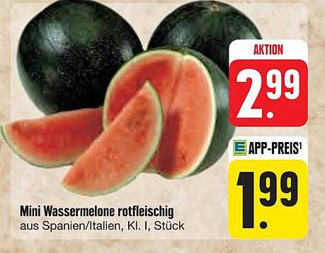 Mini Wassermelone rotfleischig aus Spanien/Italien, Kl. I, Stück