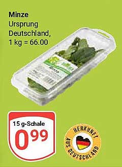 Minze Ursprung Deutschland, 15 g für nur 0,99 €