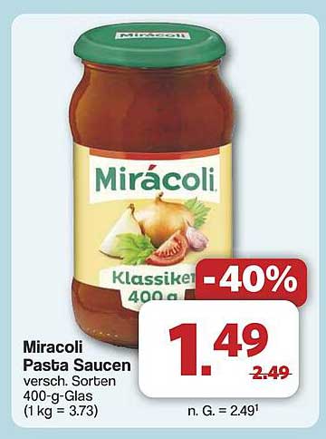 Mirácoli Pasta Saucen - versch. Sorten 400-g-Glas