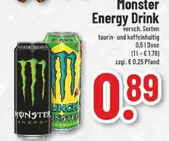 Monster Energy Drink - verschiedene Sorten für nur 0,89 €