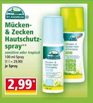 Mücken- & Zecken Hautschutzspray 100-ml von St. Andreas