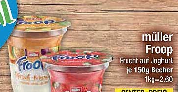 müller Froop Frucht auf Joghurt 150g Becher
