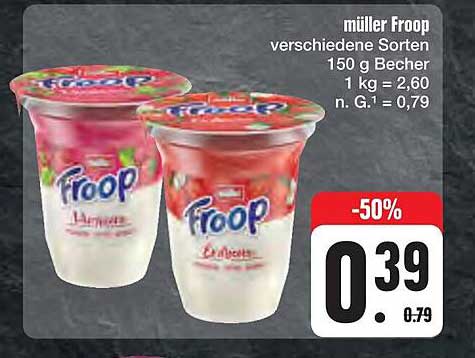 müller Froop verschiedene Sorten 150 g Becher