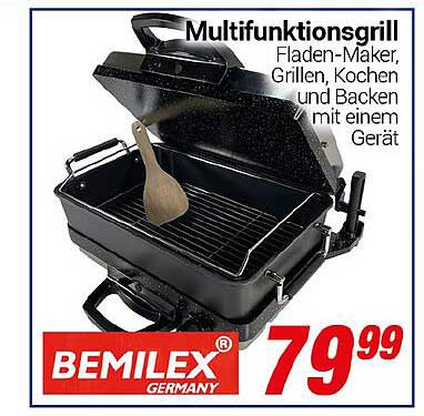 Multifunktionsgrill - Fladen-Maker, Grillen, Kochen und Backen mit einem Gerät