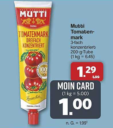 Mutti Tomatenmark 3-fach konzentriert 200-g-Tube