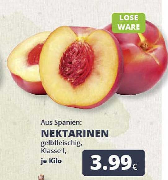 NEKTARINEN gelbfleischig, Klasse I, je Kilo