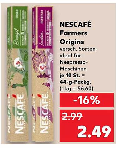 NESCAFÉ Farmers Origins - verschiedene Sorten für Nespresso-Maschinen
