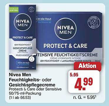 Nivea Men Feuchtigkeits- oder Gesichtscreme Protect & Care