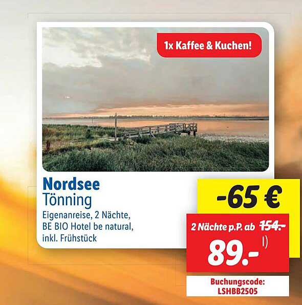 Nordsee Tönning - 2 Nächte im BE BIO Hotel be natural, inkl. Frühstück und 1x Kaffee & Kuchen