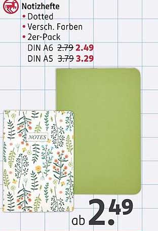 Notizhefte – Dotted, Verschiedene Farben, 2er-Pack
