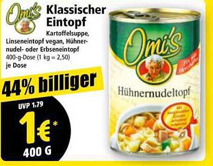 Omi's Klassischer Eintopf - Hühnernudeltopf in der 400-g-Dose