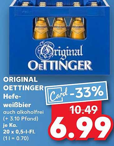 ORIGINAL OETTINGER Hefe-Weißbier - jetzt zum Sonderpreis!