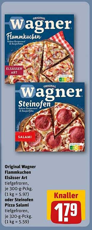 Original Wagner Flammkuchen Elsässer Art oder Steinofen Pizza Salami