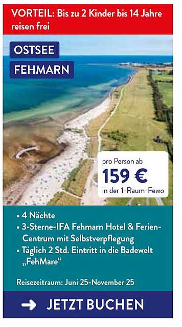 OSTSEE FEHMARN - 4 Nächte im 3-Sterne-IFA Fehmarn Hotel & Ferien-Centrum