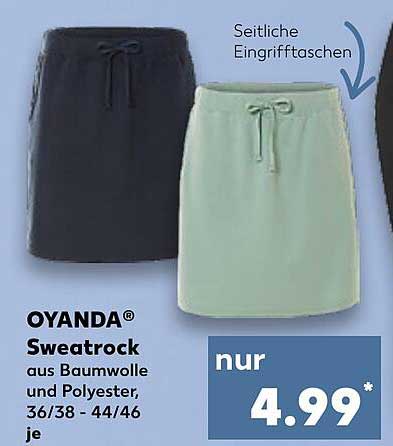 OYANDA® Sweatrock aus Baumwolle und Polyester, 36/38 - 44/46