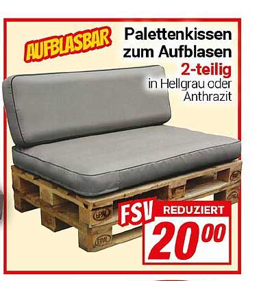 Palettenkissen zum Aufblasen 2-teilig in Hellgrau oder Anthrazit