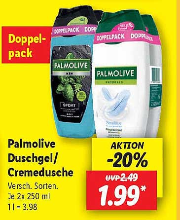 Palmolive Duschgel/Cremedusche Doppelpack