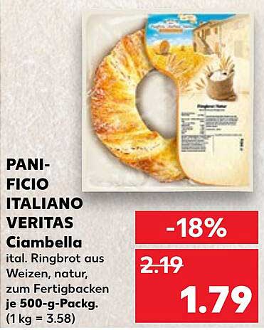 PANIFICIO ITALIANO VERITAS Ciambella - itl. Ringbrot aus Weizen