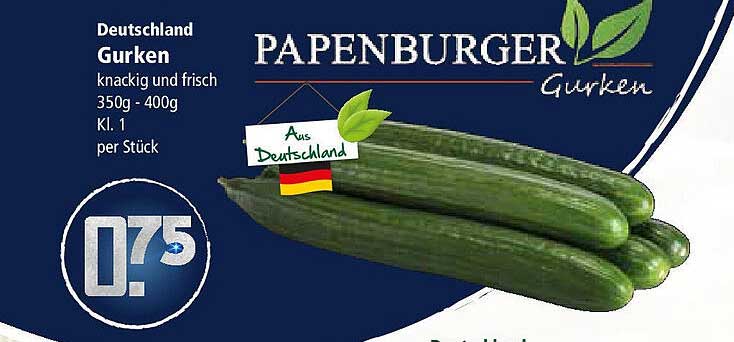 PAPENBURGER Gurken 350g - 400g KL. 1