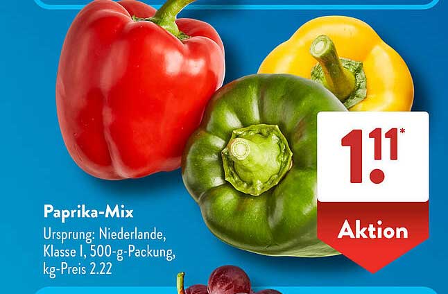 Paprika-Mix 500 g - Aktion bei Aldi Süd