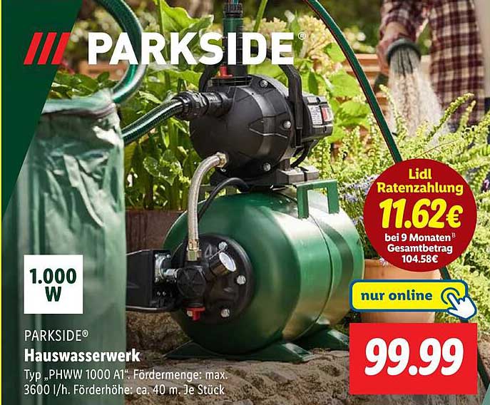 PARIKSIDE® Hauswasserwerk Typ PHWW 1000 A1