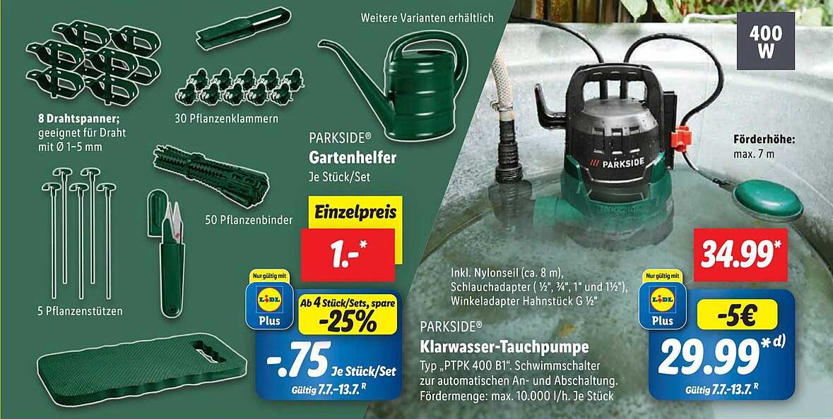 PARKSIDE Klarwasser-Tauchpumpe 400 W