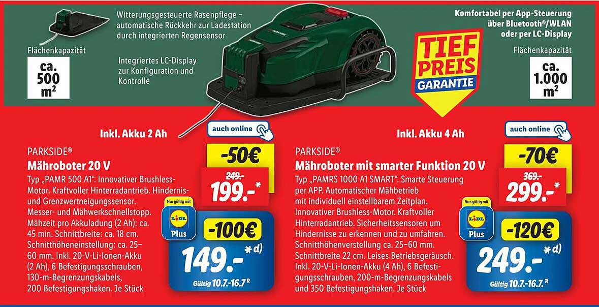 PARKSIDE® Mähroboter mit smarter Funktion 20 V