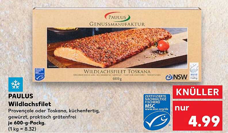 PAULUS Wildlachsfilet Toskana 600 g