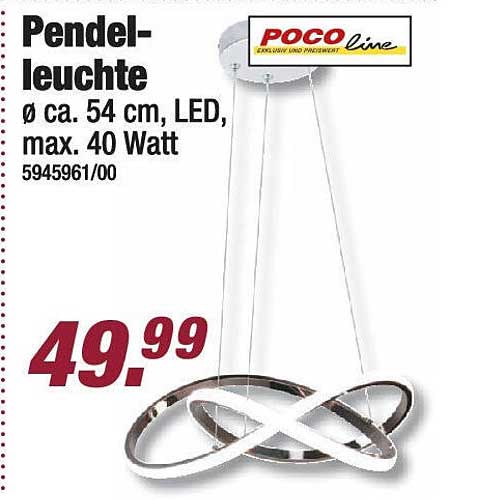 Pendel-Leuchte Ø 54 cm, LED, max. 40 Watt