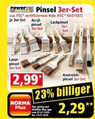 Pinsel 3er-Set - aus FSC-zertifiziertem Holz