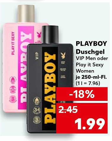 PLAYBOY Duschgel VIP Men oder Play it Sexy Women je 250-ml-Fl.