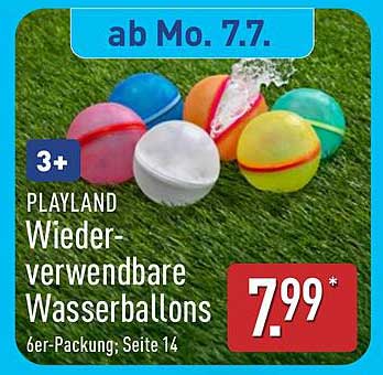 PLAYLAND Wiederverwendbare Wasserballons 6er-Packung