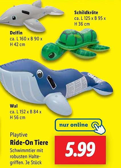 Playtive Ride-On Tiere – Schwimmtiere für den Sommer