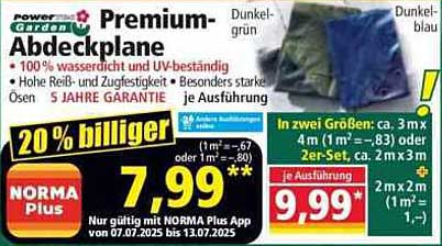 Premium-Abdeckplane - Dunkel-grün oder Dunkel-blau