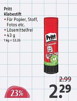 Pritt Klebestift 43 g - Lösemittelfrei für Papier, Stoff, Fotos etc.