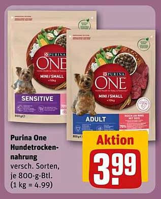 Purina One Hundetrocken-nahrung versch. Sorten, je 800-g-Btl.