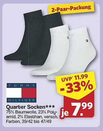 Quarter Socken 2-Paar-Packung von Tommy Hilfiger
