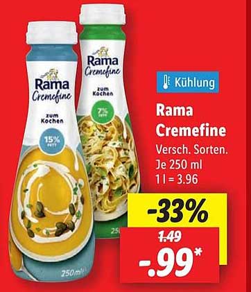 Rama Cremefine 250 ml, verschiedene Sorten