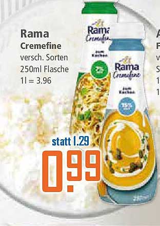 Rama Cremefine versch. Sorten 250ml Flasche
