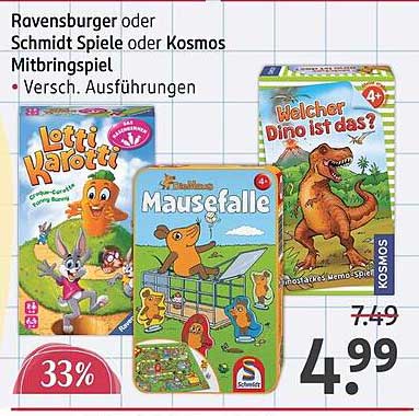 Ravensburger oder Schmidt Spiele oder Kosmos Mitbringspiel - Versch. Ausführungen